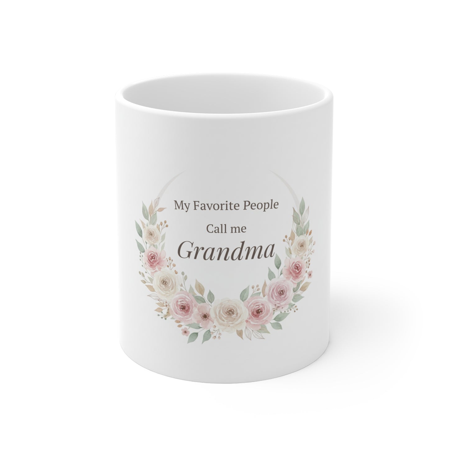 Grandma Floral Mug - "My Favorite People Call Me Grandma" Gift