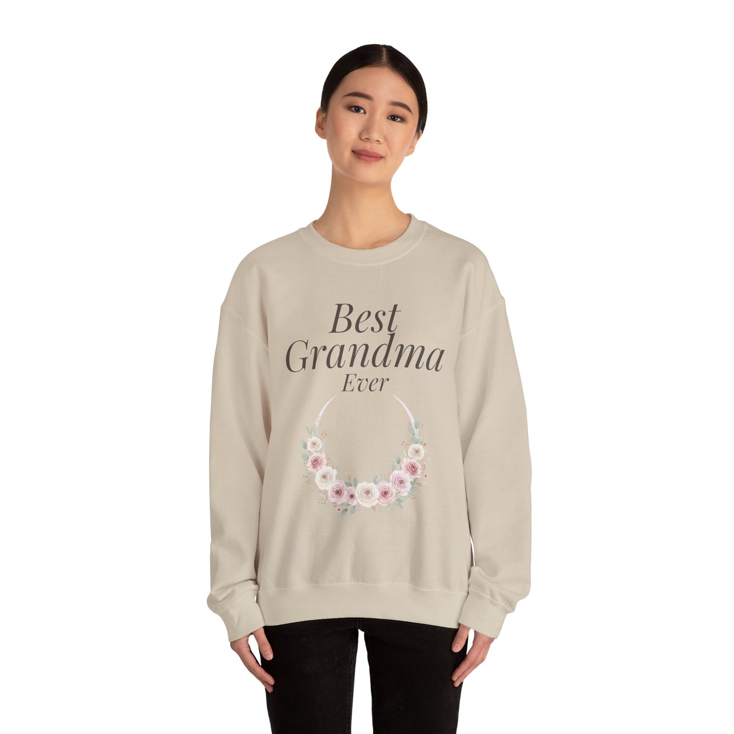 Grandma Sweatshirt - "Best Grandma Ever" Floral Pullover Gift