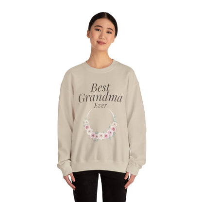 Grandma Sweatshirt - "Best Grandma Ever" Floral Pullover Gift