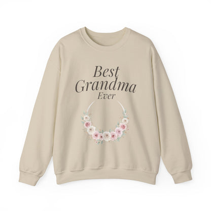 Grandma Sweatshirt - "Best Grandma Ever" Floral Pullover Gift