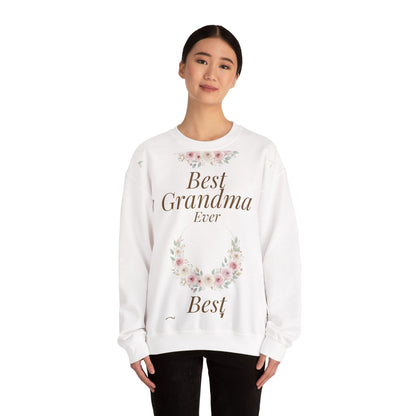 Grandma Sweatshirt - "Best Grandma Ever" Floral Pullover Gift