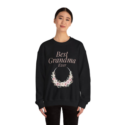 Grandma Sweatshirt - "Best Grandma Ever" Floral Pullover Gift