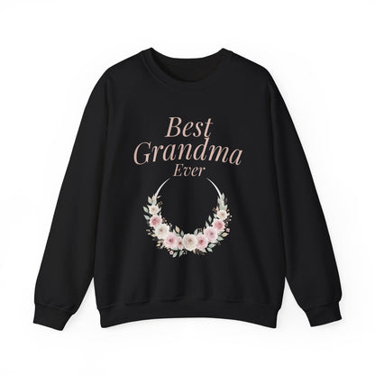 Grandma Sweatshirt - "Best Grandma Ever" Floral Pullover Gift